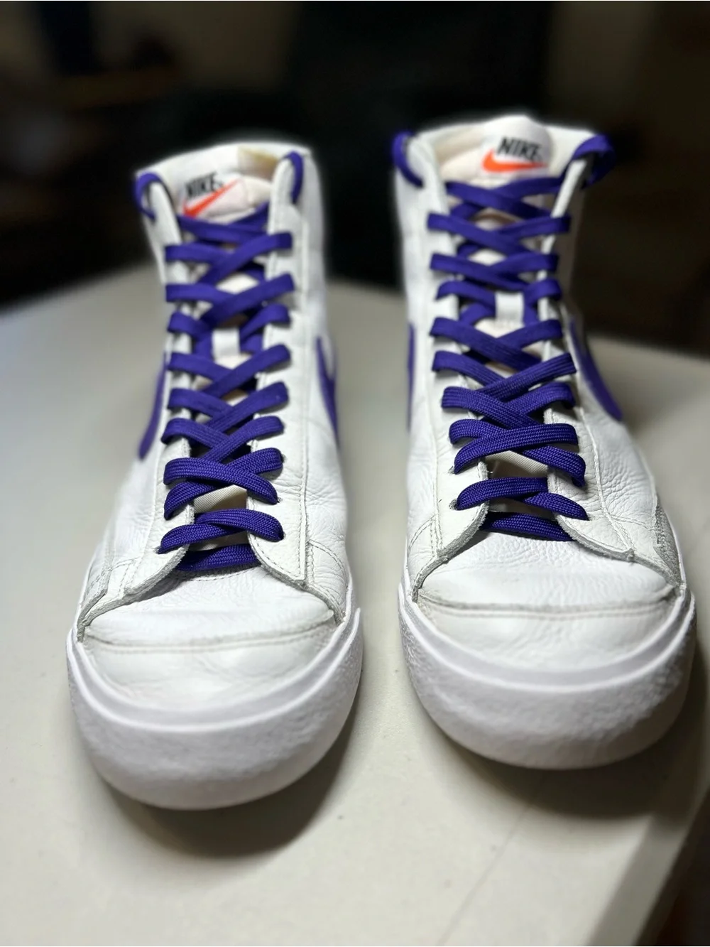 Nike By You Blazer Mid ’77 Men’s Size 11 White Purple High-Top Sneakers